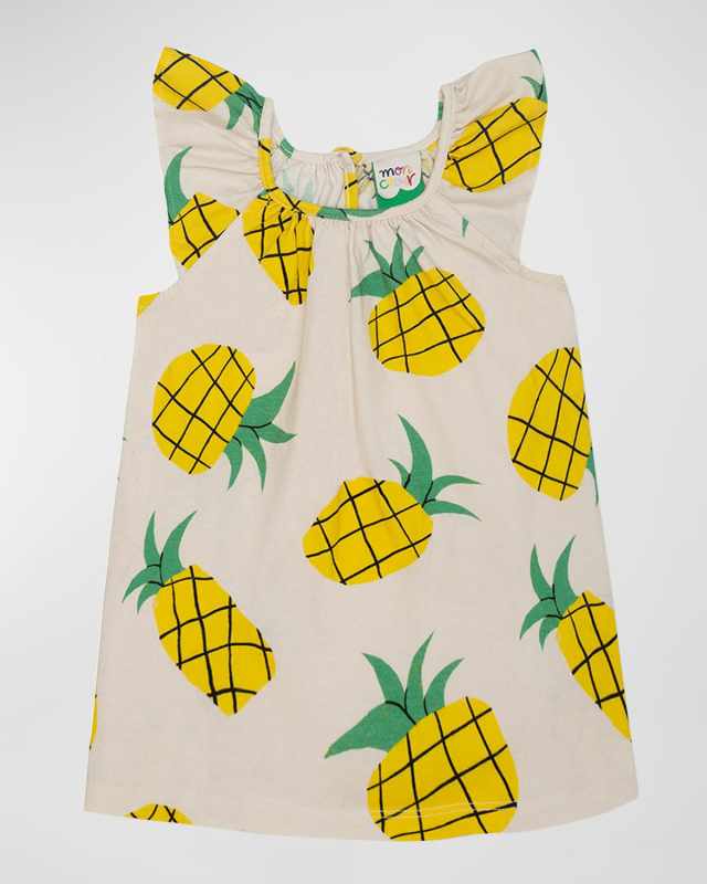 Girl's Pineapple Flutter Dress, Size 2-8